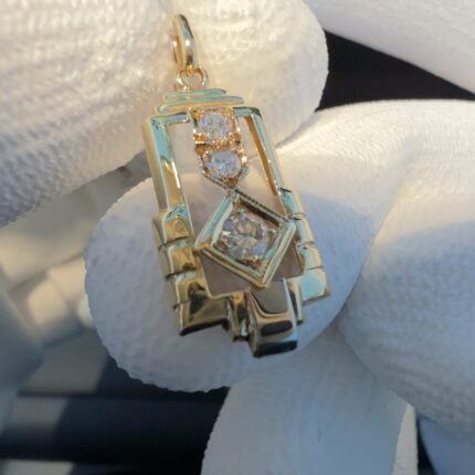 GDH-345 14 kt Vintage dames hanger met tt 0.18 ct briljant