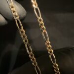 GUC-540 14 kt geel witgouden Figaro collier 52 cm